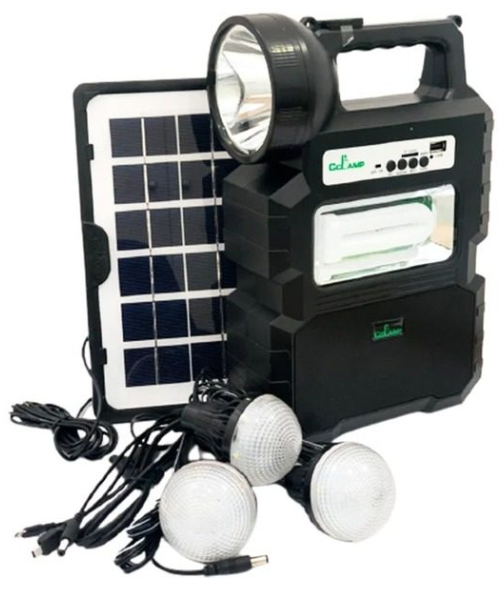 Kit solar portabil CCLAMP CL-810, cu 3 becuri incluse, Radio FM si Bluetooth